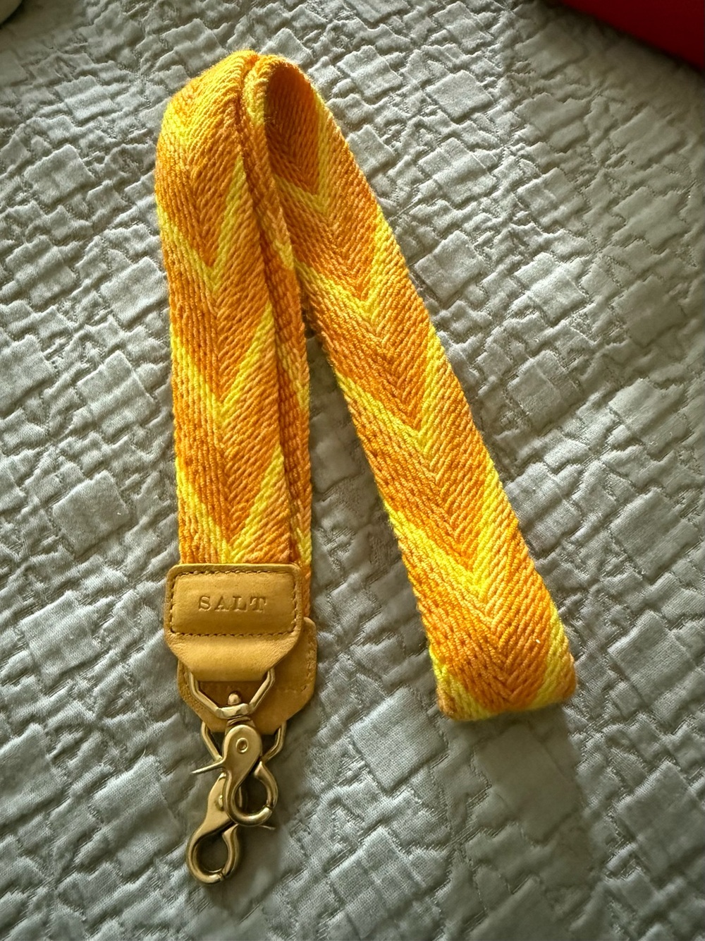 Skinny SALT (SALLY) woven crossbody strap.
